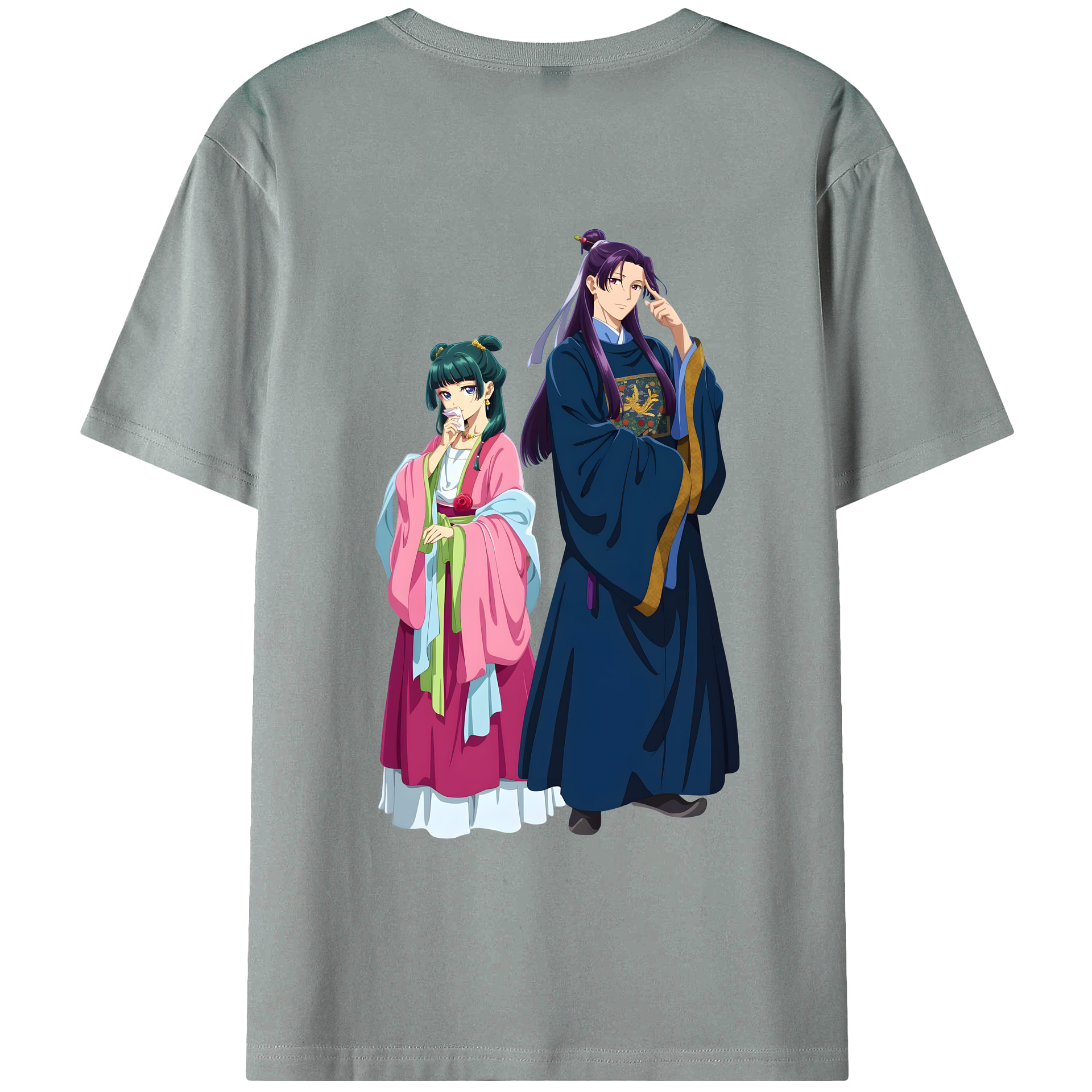 （画像用） 薬屋のひとりごと The Apothecary Diaries 綿100％ メンズ半袖Tシャツ（バックプリント） 通気性